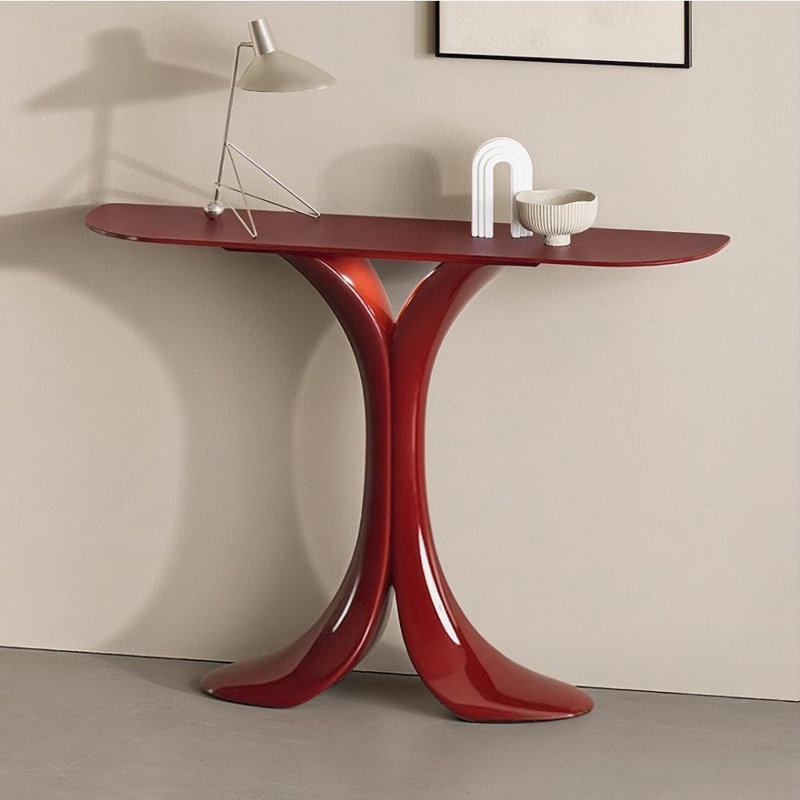 Console moderne et simple., Rouge, H 33,4 po x l 59 po x P 11,8 po