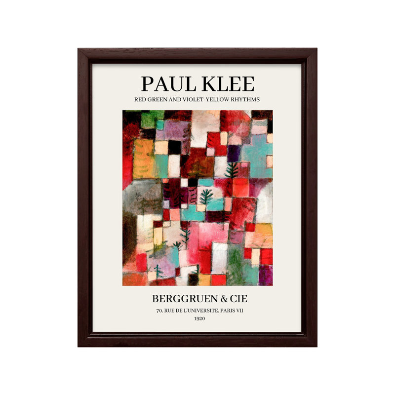Paul Klee - Rythmes rouge-vert et violet-jaune, Unframed, Canevas, H 08 po x l 10 po