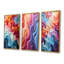 Multicolore Op Art Illusory Profondeur - ensemble de 3 reproductions d'art sur toile Op Art-1278238076-1278238078