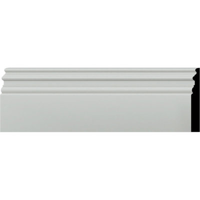 Endurathane Hillsborough Baseboard Moulding, 7 3/8"H x 1"P x 94 1/2"L, Factory Primed (2-Pack)