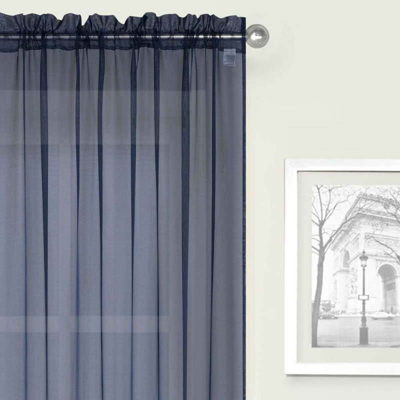  Paquet de 2 panneaux en cristal transparent diaphane l 52 po x L 84 po, bleu marine, Marine, L 52 po x L 84 po