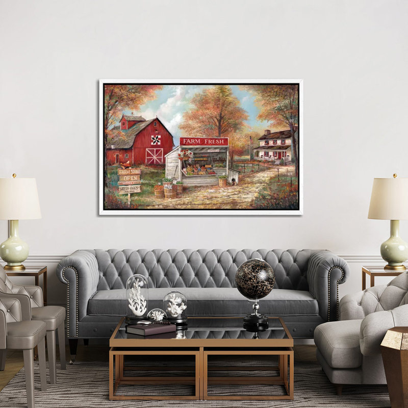 Farm Fresh 1 Piece Painting on Canvas, 152.5 cm H x 101.5 cm W, White Floater Framed