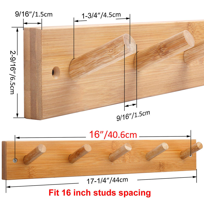 Coat Rack Wall Mounted, Natural