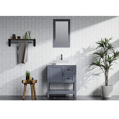 Eava 30" Single Bathroom Vanity Set with Mirror