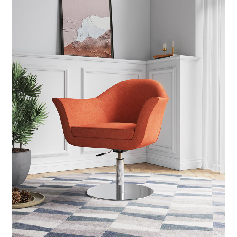 Fauteuil d'appoint pivotant et réglable en métal brossé Voyager, Beige