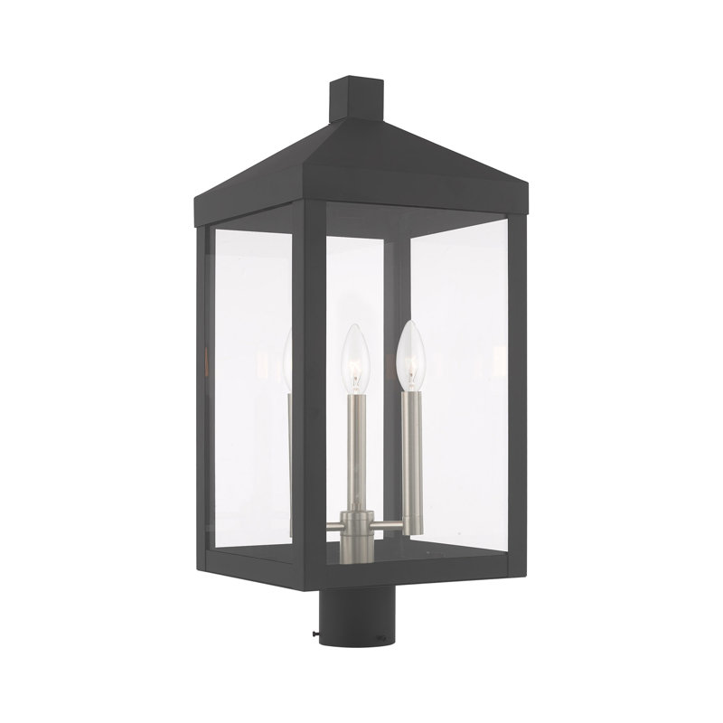 Inniss Transparent Lantern Head, 24" H x 10.5" W x 10.5" D, Scandinavian Gray
