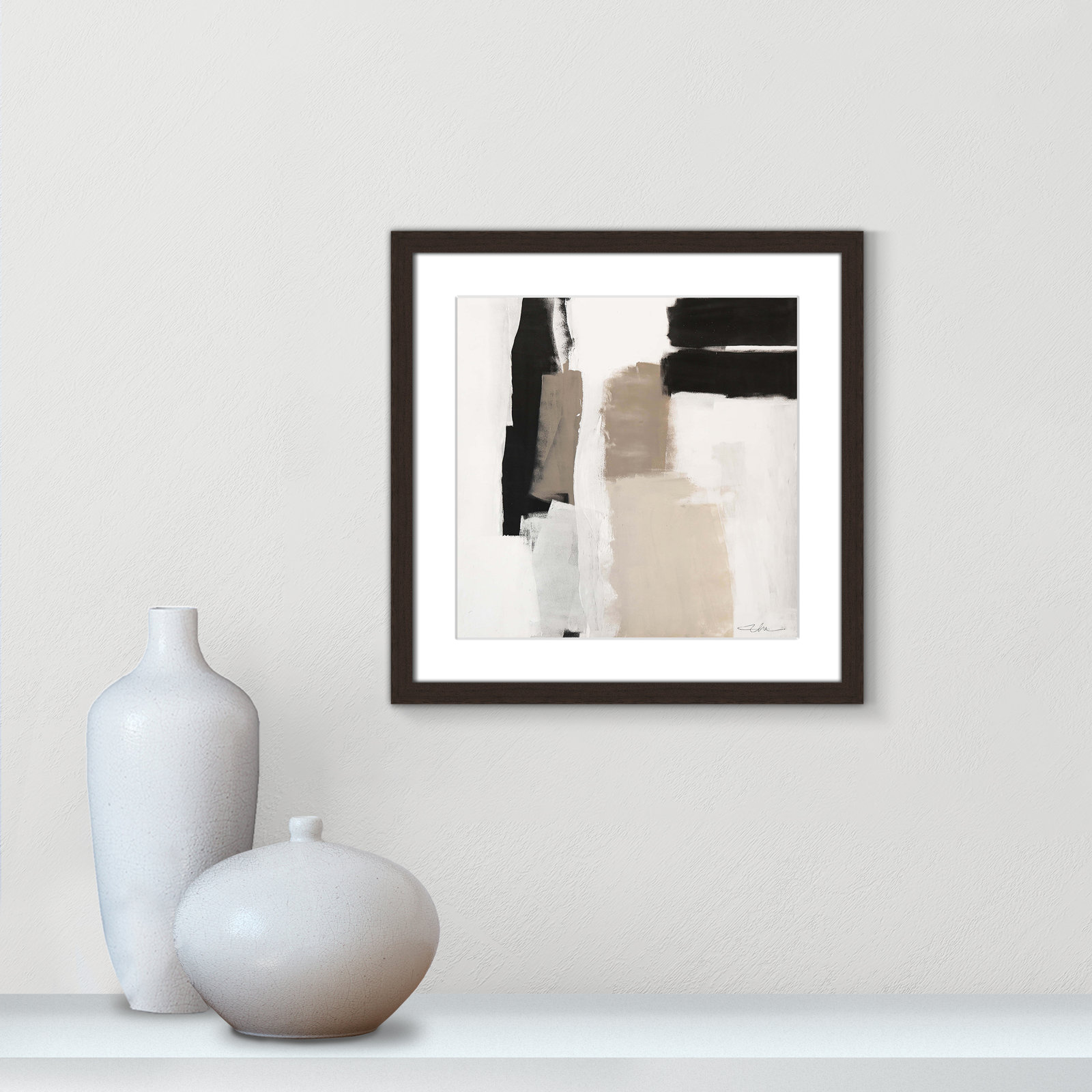Earth Scapes II-A Print by Casa Fine Arts, 17" H x 17" W x 0.75" D, Walnut Box Framed
