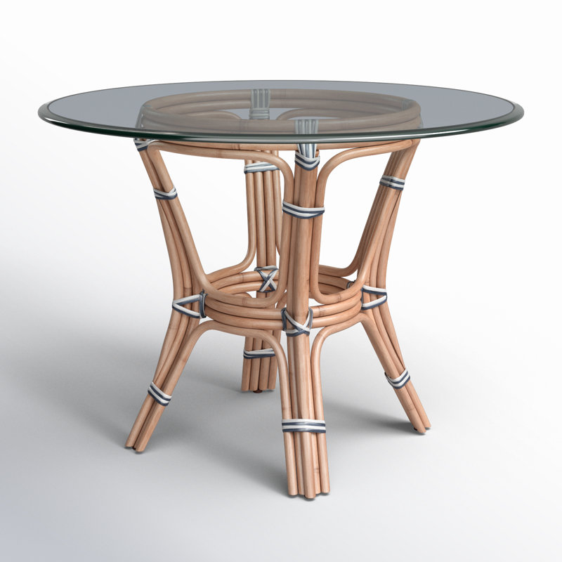 Pier Point Round Glass Dining Table, 48" W x 48" L