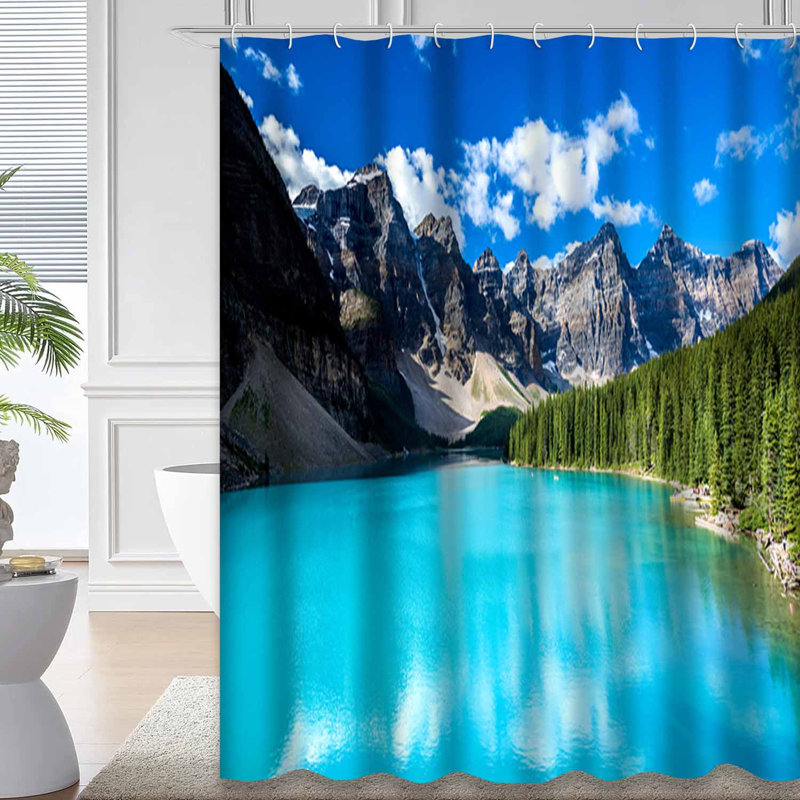 Rideau de douche avec 12 crochets Moraine Lake Banff National Park, L 72 po x l 84 po