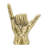 Decorative Stoneware Ceramic Hand Sculpture with Shaka Gesture Silhouette Contemporary Abstract Accent Art Figurine Modern Handcrafted Display Object-326839161
