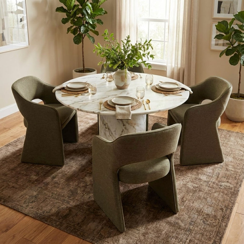 Chaise rembourrée et imperméable de 19 po de hauteur, Vert olive