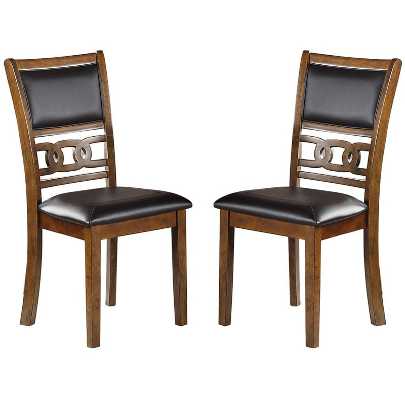 Ensemble de 2 chaises d'appoint pour salle à manger à finition noyer