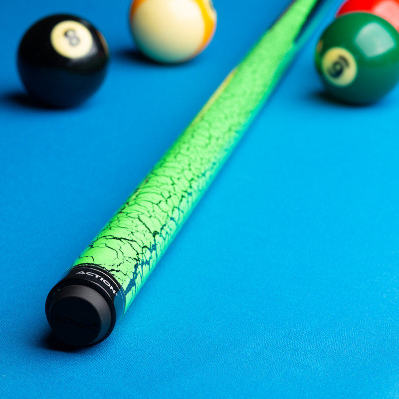 Action Heavy Break Pool Cue with Green Crackle Design - 25oz