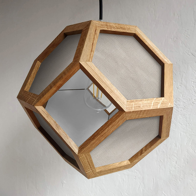 Chew 1 - Light Oil Geometric Pendant, Oak/White