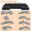 Canapé modulaire rembourré en L en chenille avec 6 coussins Ciriaca-110571075