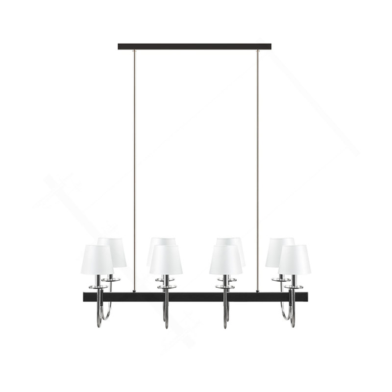 Lustre traditionnel 8 lumières avec abat-jour tambour