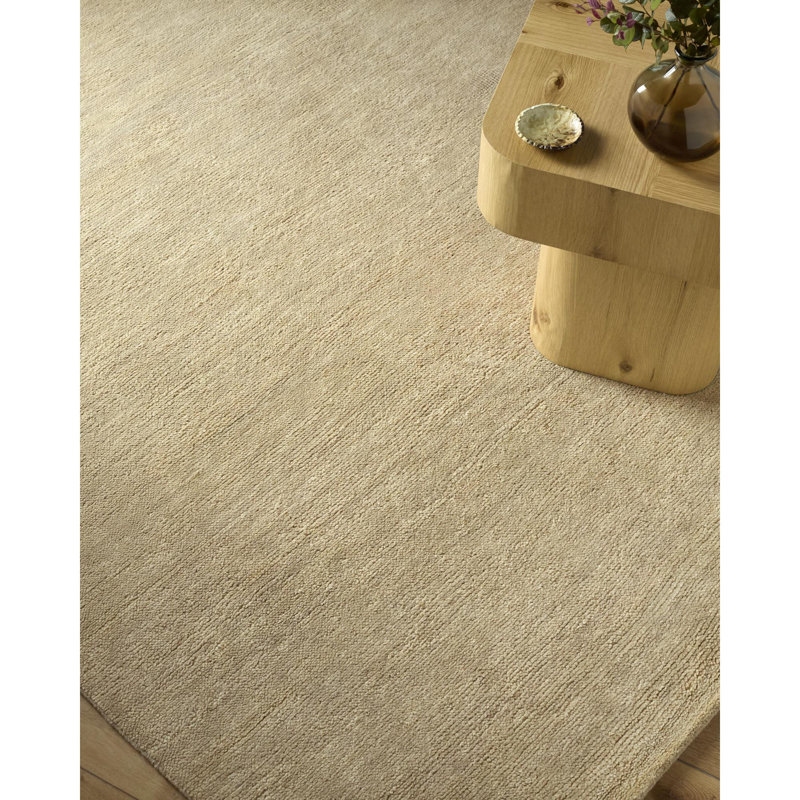 Cyprus Hand Loomed Wool Area Rug in Beige, Rectangle 8' x 10'