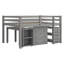 Lit mezzanine bas avec tiroirs, tablettes et bureau portatif à roulettes-347430987