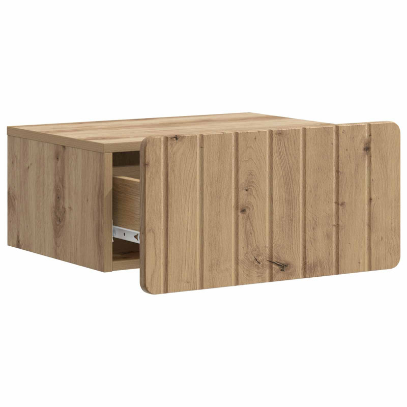 49cm W Manufactured Wood Bedside Table, Artisan Oak