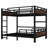 Metal Full Over Full Bunk Bed with Loft Conversion - Separable Into Loft and Single Bed, Raised Rail Guard-404145888-404145902