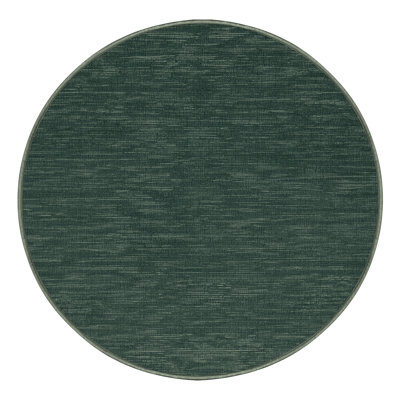 Machine Washable Solid Green Area Rug