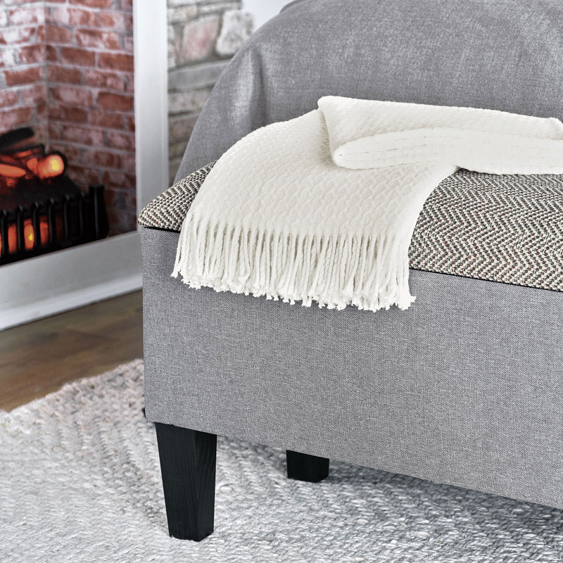 Andes Upholstered Storage Bench, 16" H x 60" W x 22" D