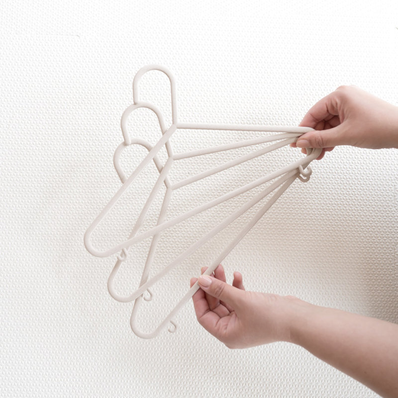 Eco-Friendly Wheat Straw Beige Children's Clothes Hangers, Pack of 30
