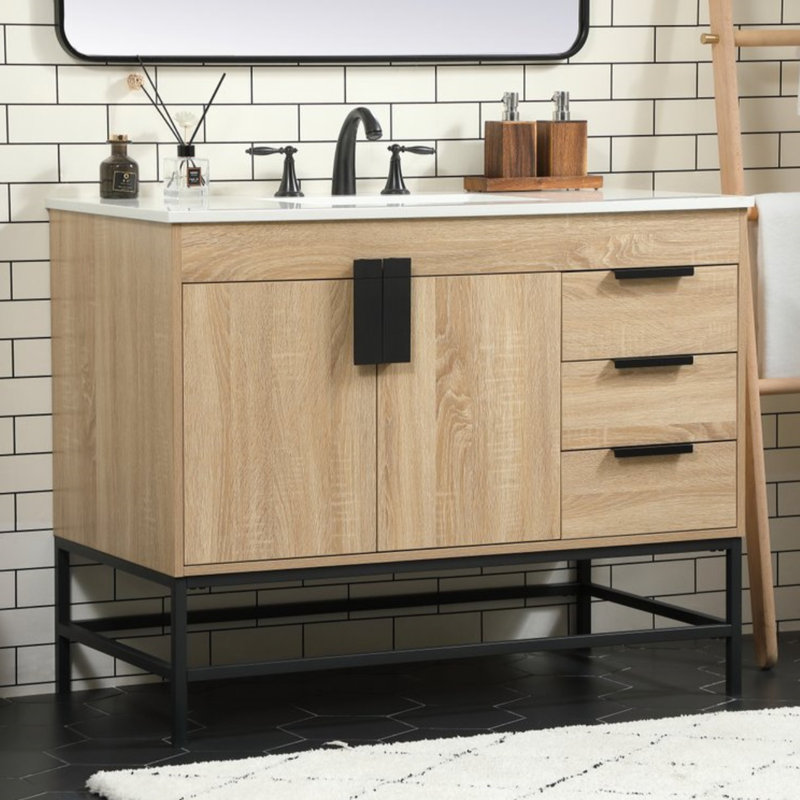 Ensemble de meuble-lavabo simple 42 po Eugene, Bois de manguier