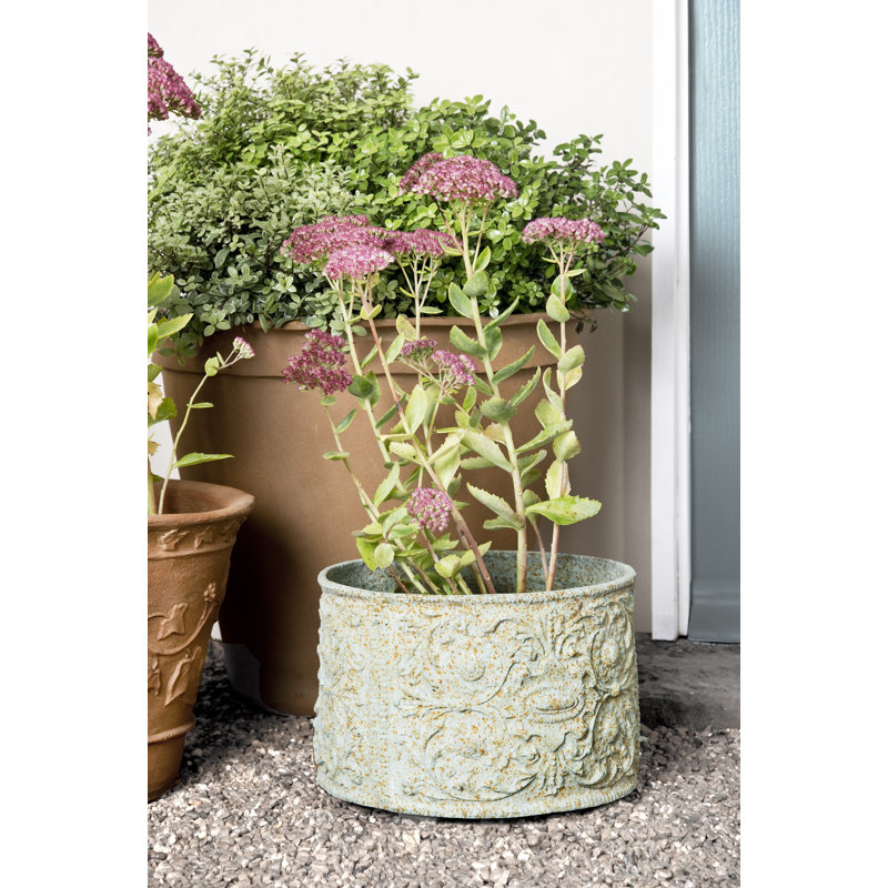 Percy Handmade Pot Planter, 22cm H x 32cm W 32cm D, Bronze Verdigris