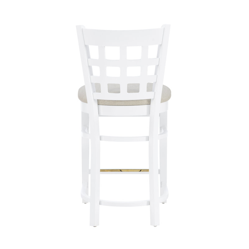 Egisto Upholstered Counter Stool with Solid Wood Frame