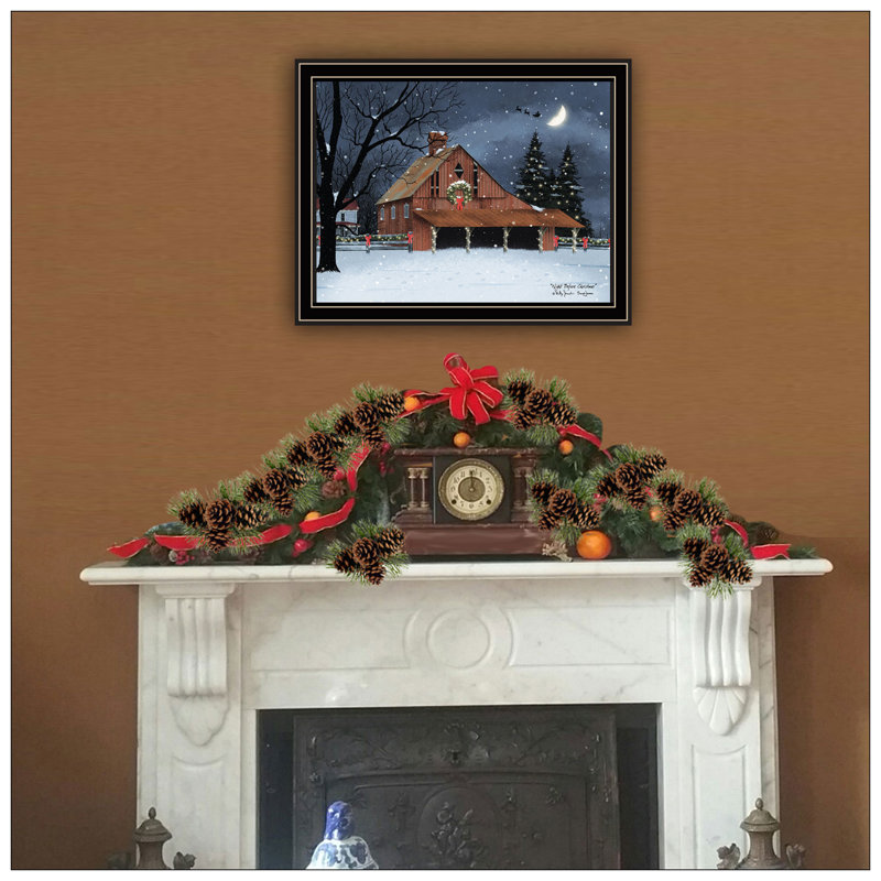 Trendy Decor 4U Night Before Christmas Wall Art For Living Room, Bedroom Wall Art Print For Home Decor By Billy Jacobs, Black