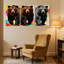 Animaux, ours coloré, triptyque, ensemble de 3 impressions sur toile-514825819
