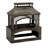 Elneta 32.28" W Steel Outdoor Fireplace with Log Storage