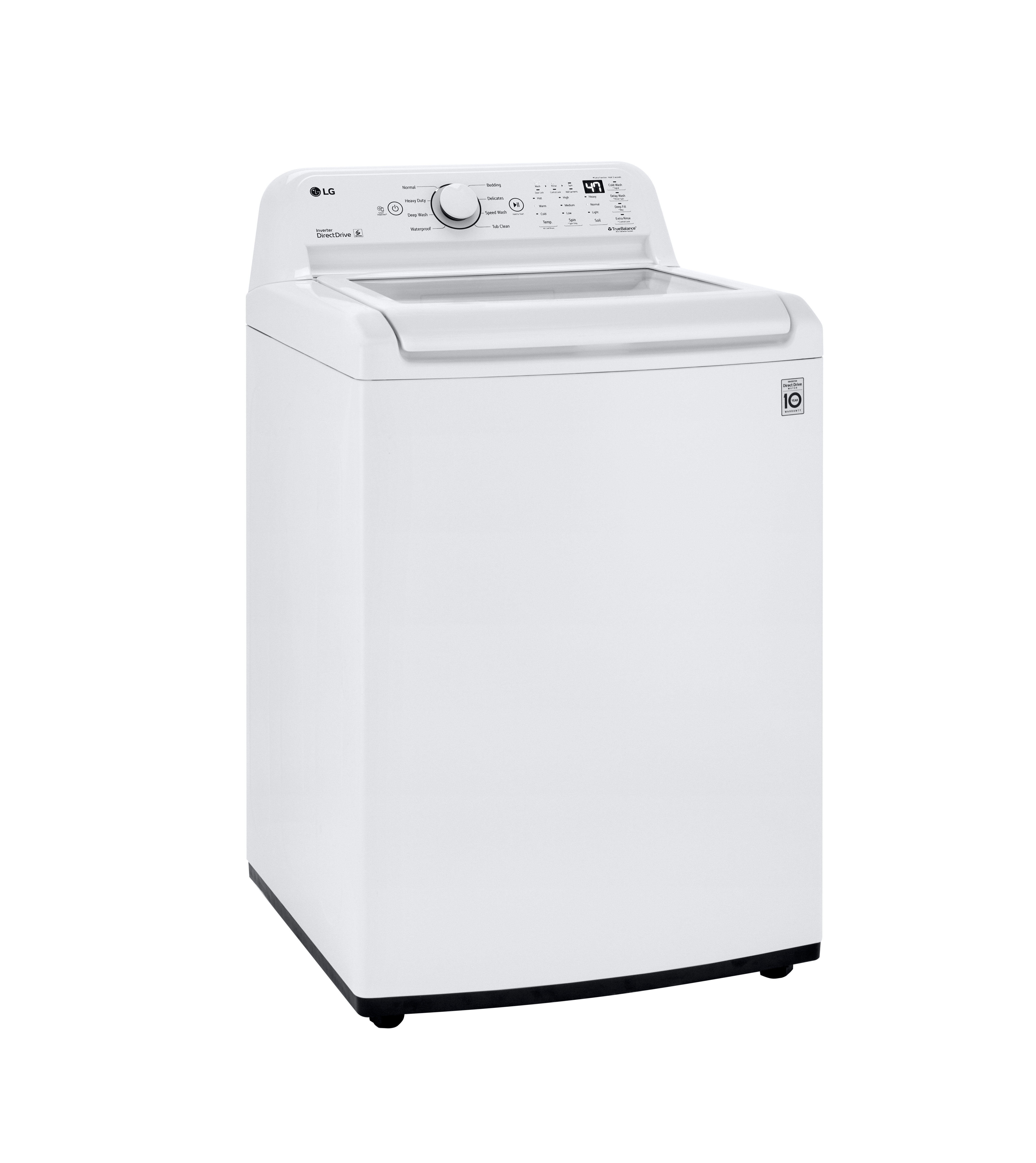 LG 4.3 cu. ft. Ultra Large Capacity Top Load Washer with 4-Way Agitator & TurboDrum Technology, White (Part number: WT7005CW)