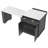 82.6" Fluted Kitchen Island with Extendable Dining Table for 4-6, Island Table for Kitchen with Power Outlet, Kitchen Table with Double-Side Storage, 2 Drawers 2 Side Open Shelves, Black-748545904