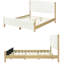 Structure de lit tapissier moderne blanc Boucle-689167195