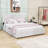Queen Sized Upholstered Platform Bed with Tufted Headboard and Built-in Storage Drawers-1447297835