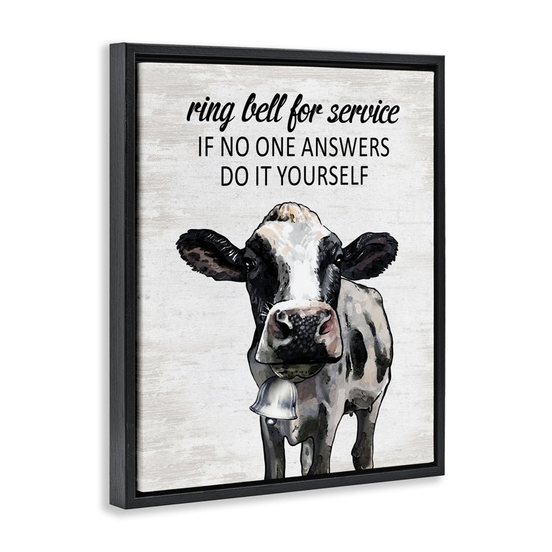 Cadre flottant Cow Service, Cadre flottant noir de jais, H 21 po x l 17 po