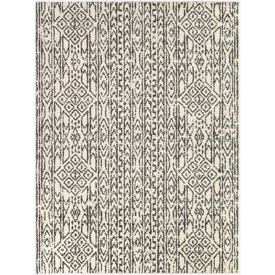 Desiderio Cream/Charcoal Moroccan Diamond Area Rug