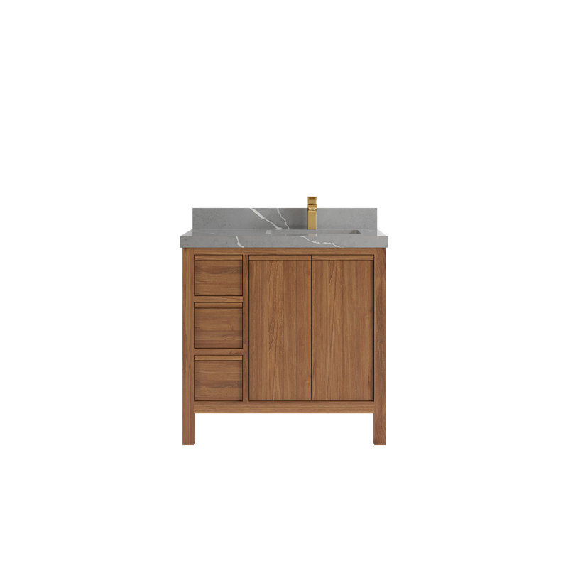 Teck Elizabeth 36 po X P 22 po De salle de bain Empira quartz, Gris Piatra