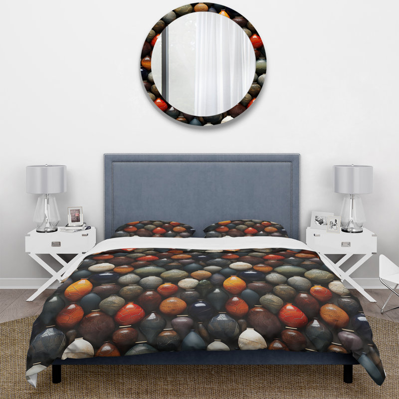 Literie Boho Pottery Motifs II, Housse de couette pour très grand lit et 2 très