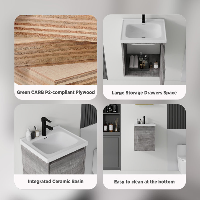 Single Bathroom Vanity with Ceramic Top