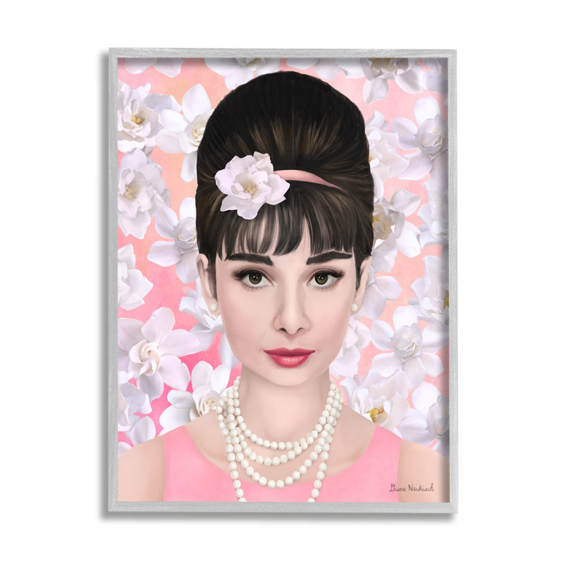 Audrey Hepburn, H 14 po x l 11 po x P 1,5 po, Estampe numérique Farmhouse