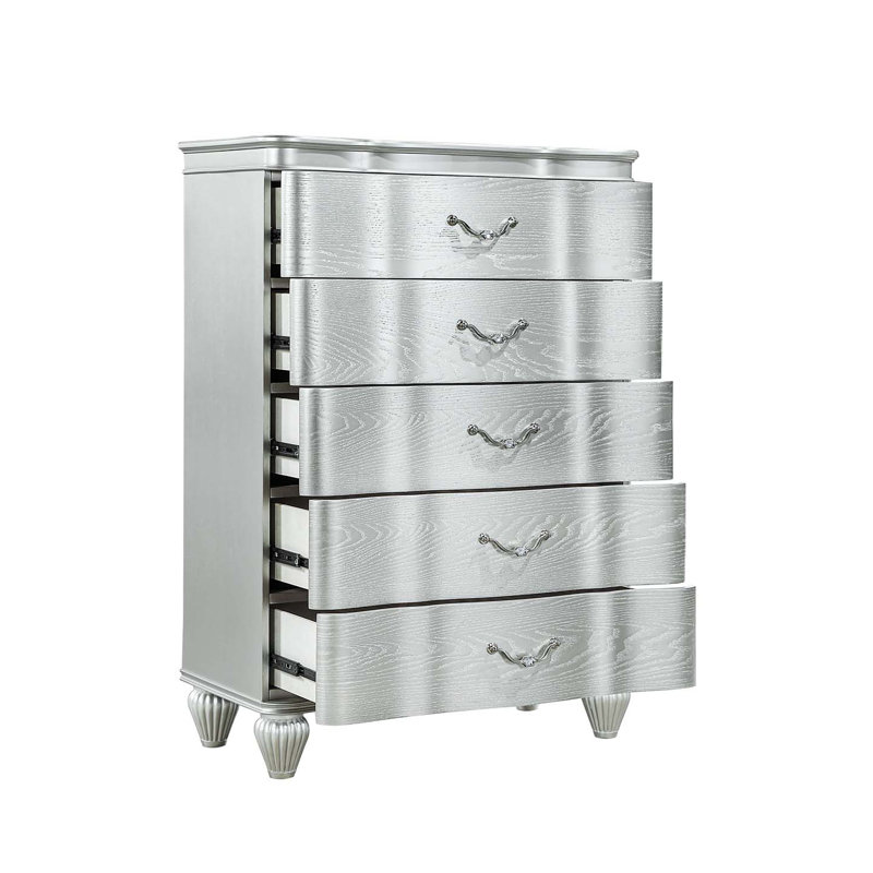 Commode 5 tiroirs courbée de style traditionnel