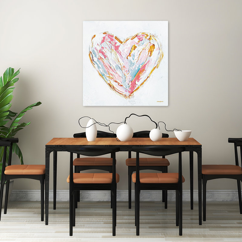 «Love You More», art abstrait contemporain, H 32 po x l 32 po