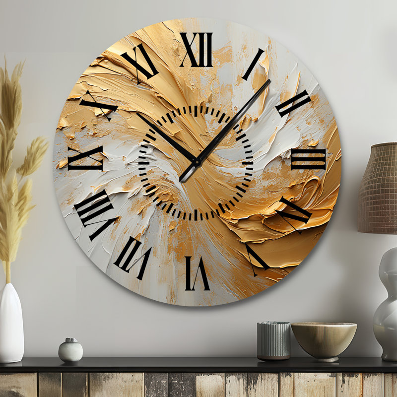 Horloge murale or et beige, Grand