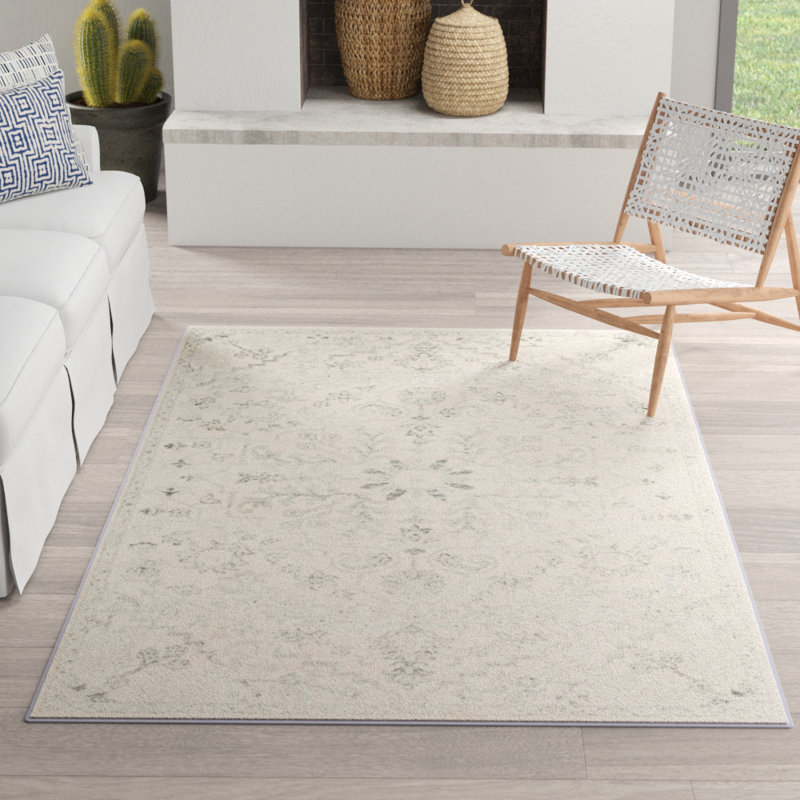 Tapis oriental beige / gris clair Hillsby, Beige / gris clair, Rectangle 7 pi 10 po x 10 pi 3 po