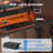 Marivel Gaming Desk with LED Strips & Cup Holder, Home Office Desk with Large Monitor Shelf,Writing Desk with Recessed Power Stripe & Iron Hook-857786702