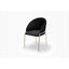Modern Style 2PC Chairs made with Velvet fabric and Gold coated metal  Legs - Black-1482636991