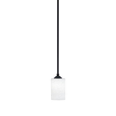 Zilo Stem Hung Mini Pendant Shown In Dark Granite Finish With 4" Glass